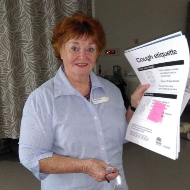 Jan Oxwell in her volunteer uniform